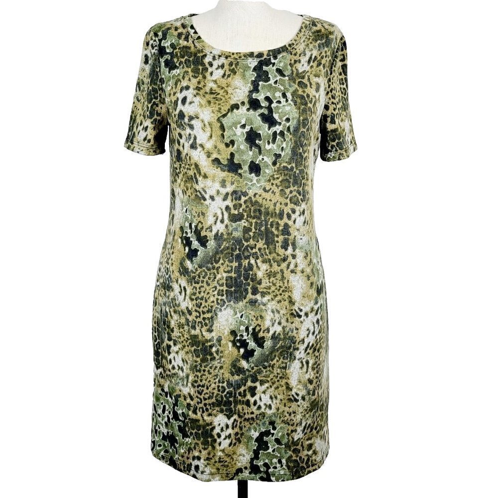 W118 By Walter Baker T-Shirt Dress M Soft Knit‎ Animal Print Casual Pullover